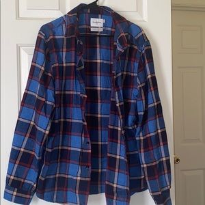 Blue and red flannel